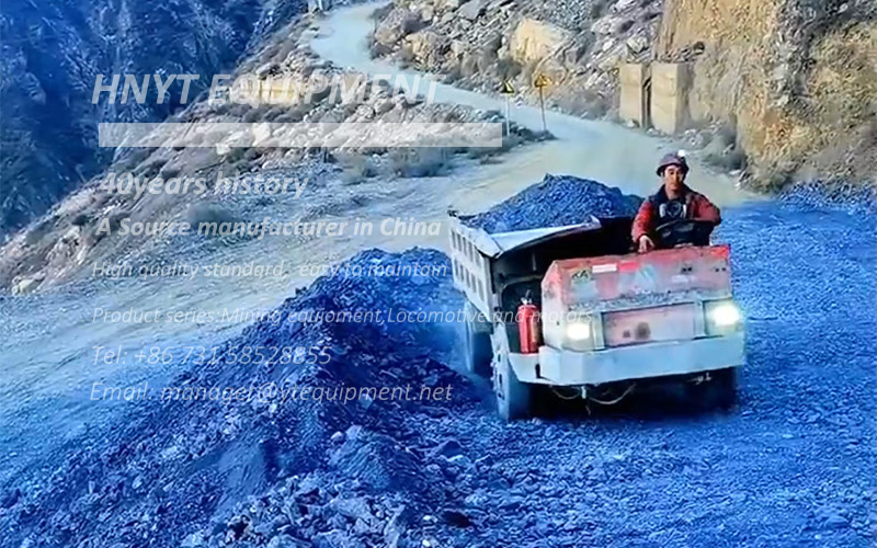 5 ton diesel mining dump truck running in the mine