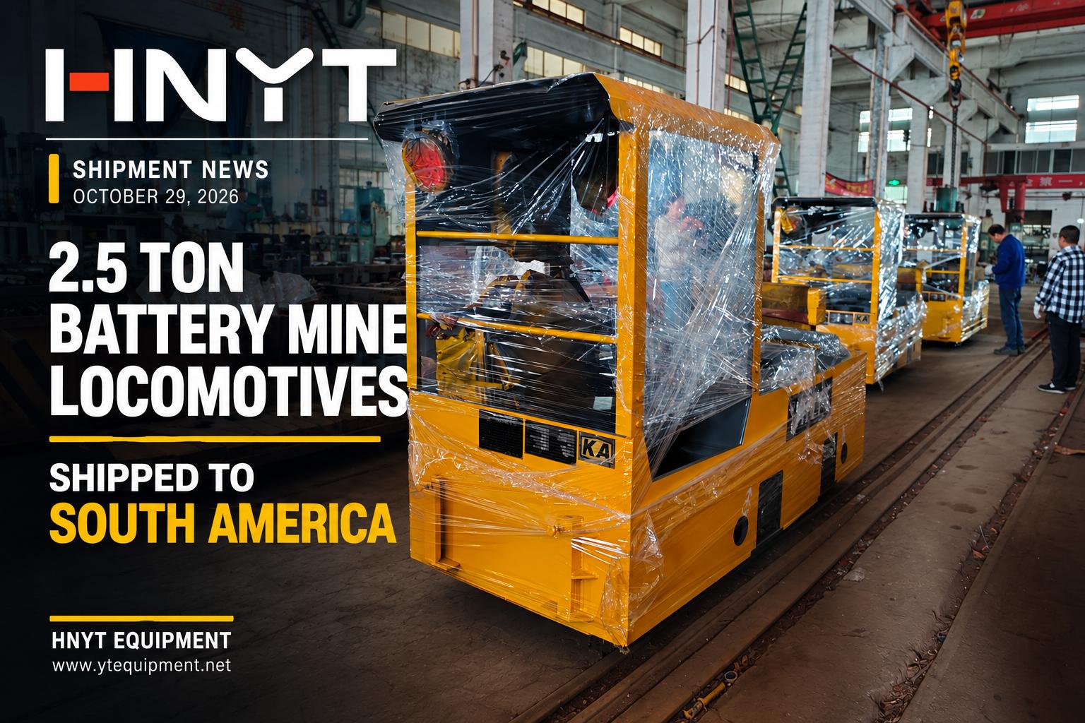 Compact 2.5 Ton Battery Mine Locomotives Built to Ultra-Narrow Gauge Ship 